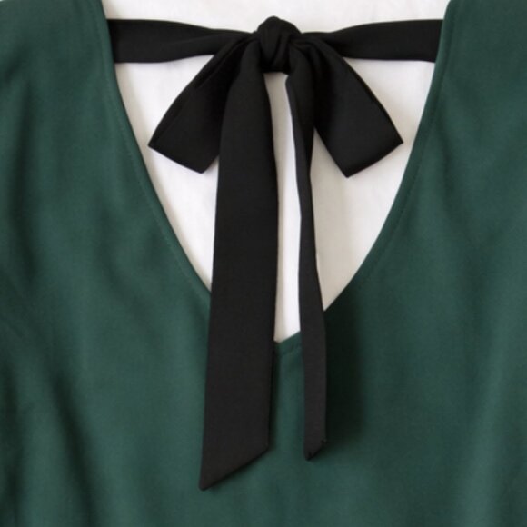 NWT Ryan Wythe Blouse Women’s Green Bow Cutout 3/4 Sleeve Top 2X - Picture 9 of 16